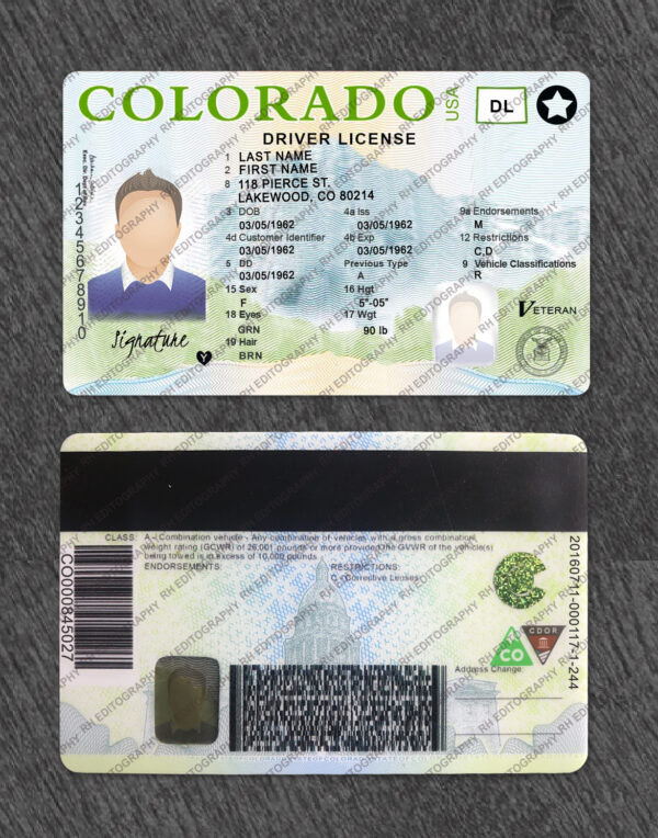 Colorado Driving License PSD Template - Image 3
