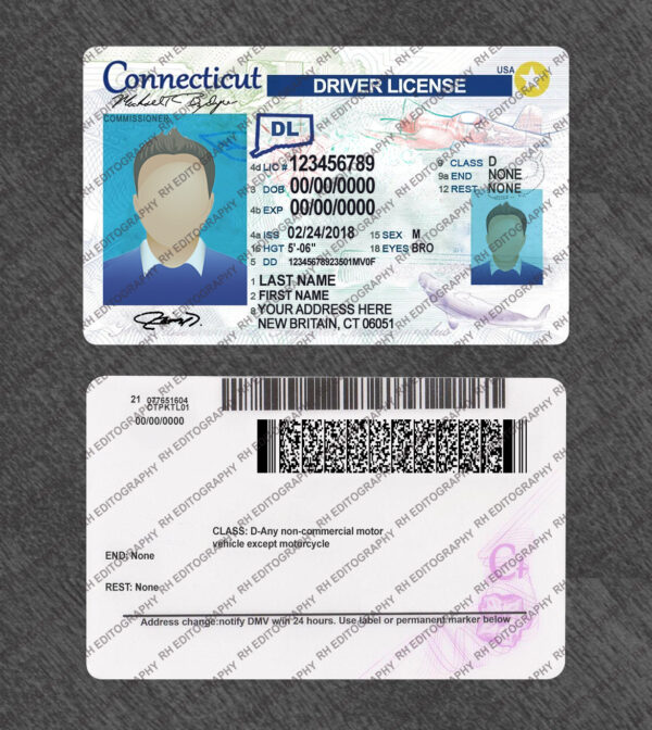 Connecticut Driving License PSD Template - Image 3
