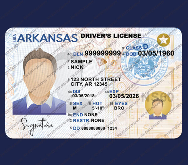 Arakansas Driving Licence PSD Template