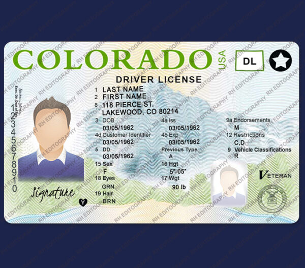 Colorado Driving License PSD Template