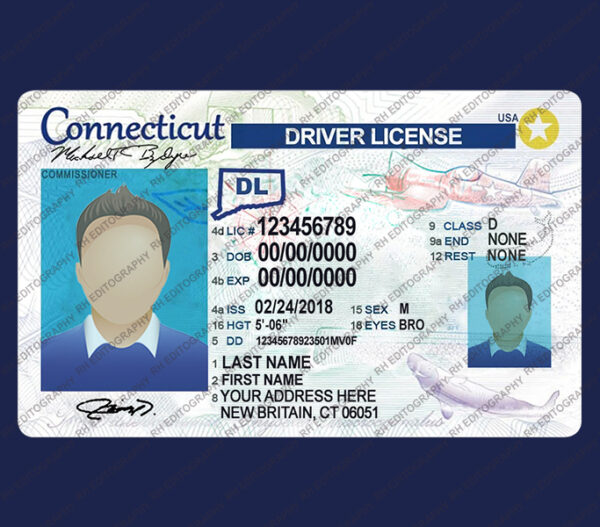 Connecticut Driving License PSD Template