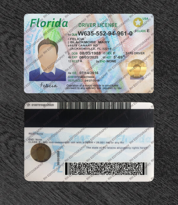 Florida Driving License PSD Template - Image 3
