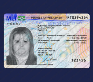 Malta Resident Card PSD Template