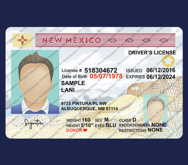 New Mexico Driving Licence PSD Template