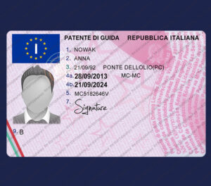 Italy Driving Licence PSD Template