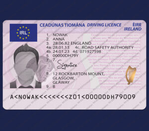 Ireland Driving License PSD Template