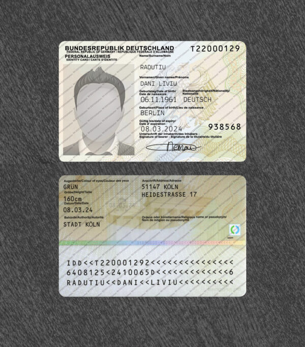 German ID Card PSD Template V1 - Image 3
