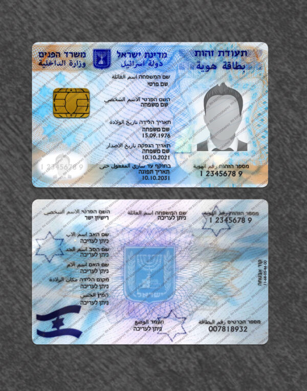 Israel ID Card PSD Template - Image 3