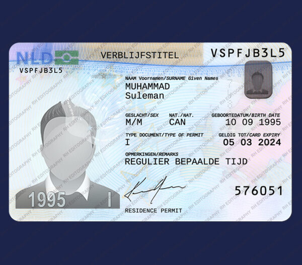 Netherland Resident Permit PSD Template