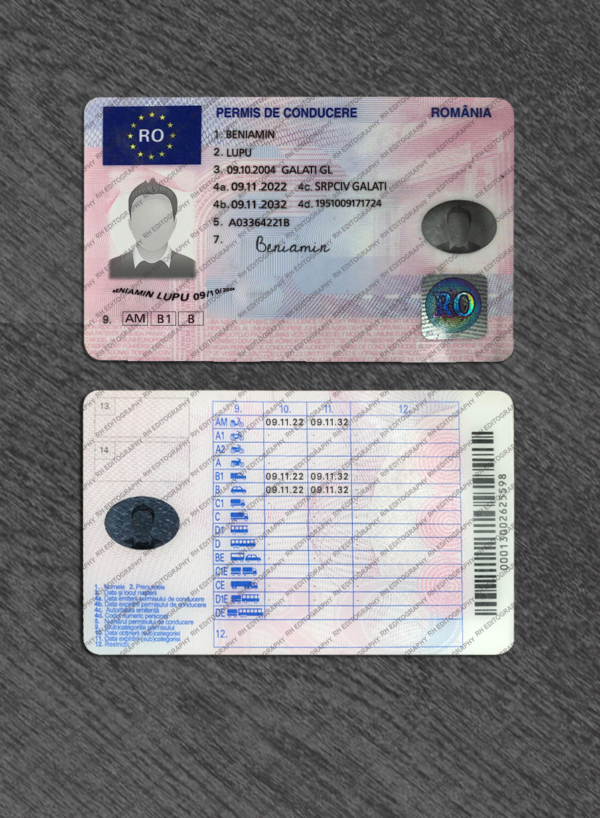 Romania Driving Licence PSD Template - Image 4