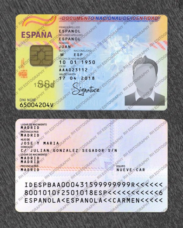Spain ID Card PSD Template old - Image 3