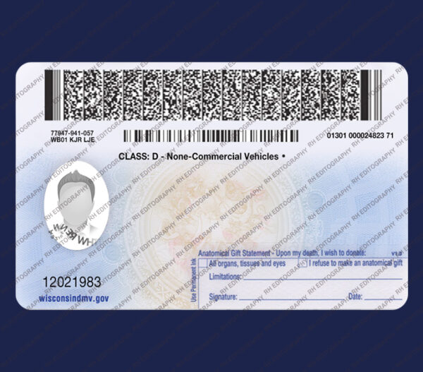Wisconsin Driving License PSD Template - Image 2