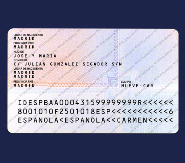 Spain ID Card PSD Template old - Image 2