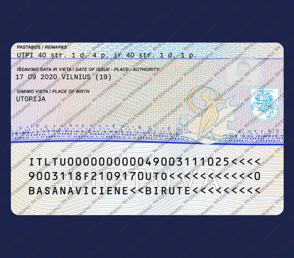 Lithuania Resident Card PSD Template - Image 2