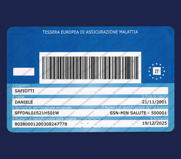 Italy Health Card PSD Template - Image 2