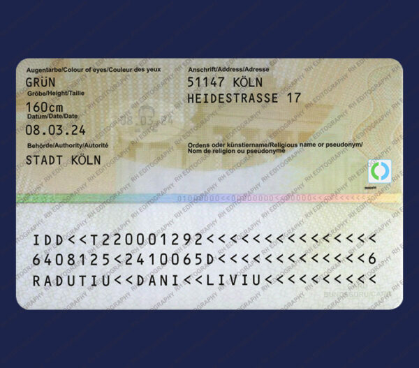 German ID Card PSD Template V1 - RH Editography