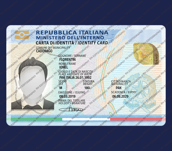 Italy ID Card PSD Template