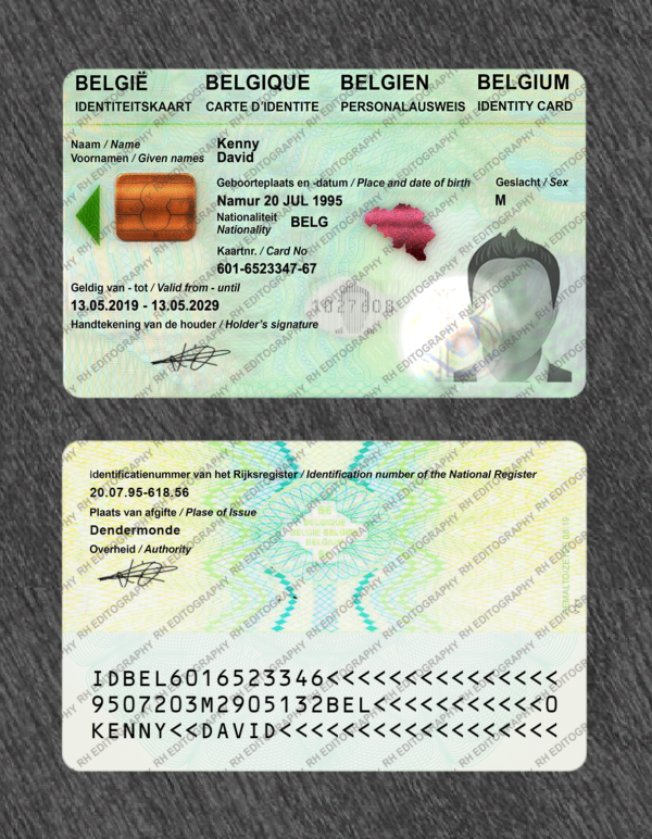 Belgium ID Card PSD Template - Image 3