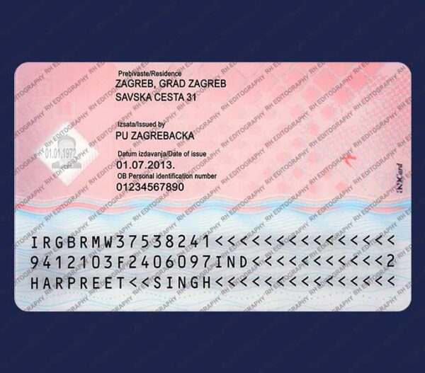Croatia ID Card PSD Template - Image 2