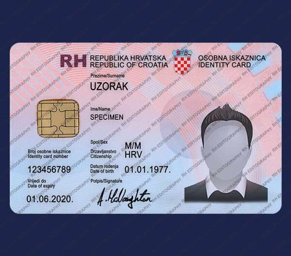 Croatia ID Card PSD Template