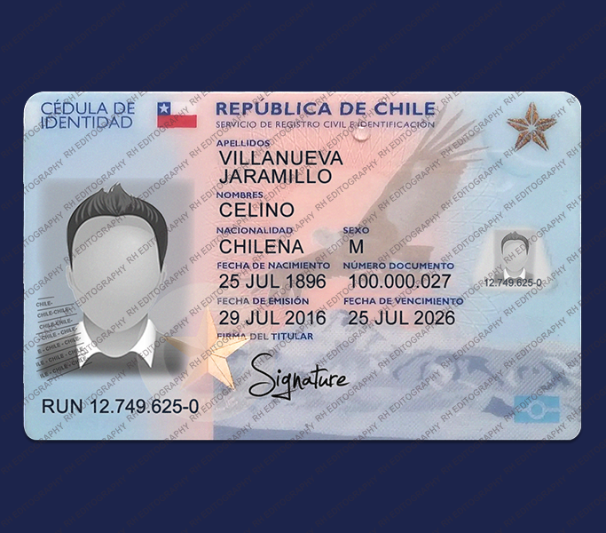 Chile Identy Card PSD Template - RH Editography