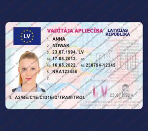 Latvia Driving Licence PSD Template