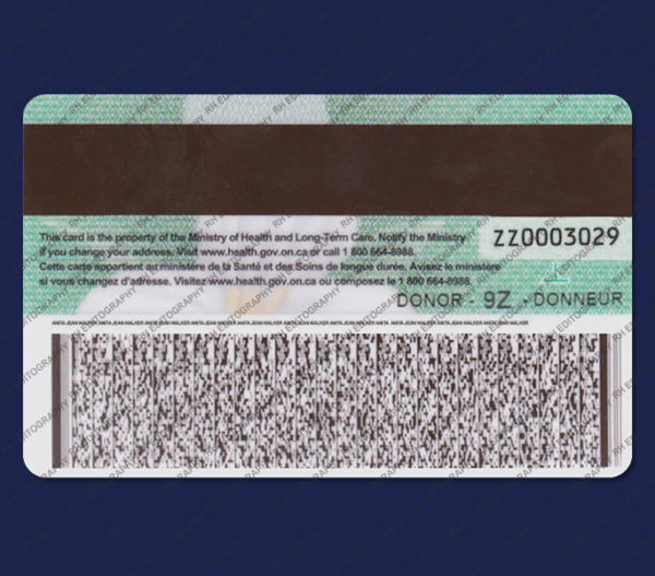 Canada Health Card PSD Template - Image 2
