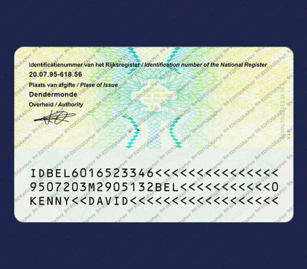 Belgium ID Card PSD Template - Image 2