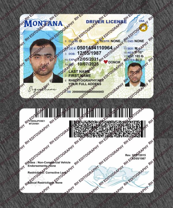 Montana Driving Licence Psd Template 2024 - Image 3