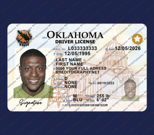 Oklahoma Driving Licence Psd Template
