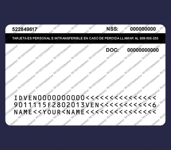 República Dominicana-Residencia Temporal Card Psd Template - Image 2