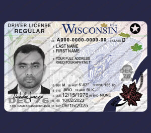 Wisconsin New Driving License Psd Template